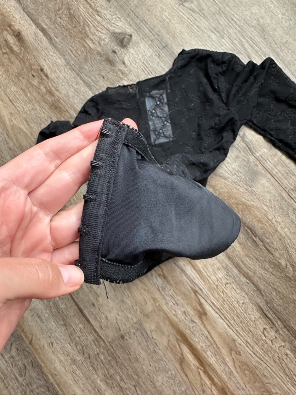 Gucci Black Sheer GG Logo Bodysuit - Picture 5 of 6
